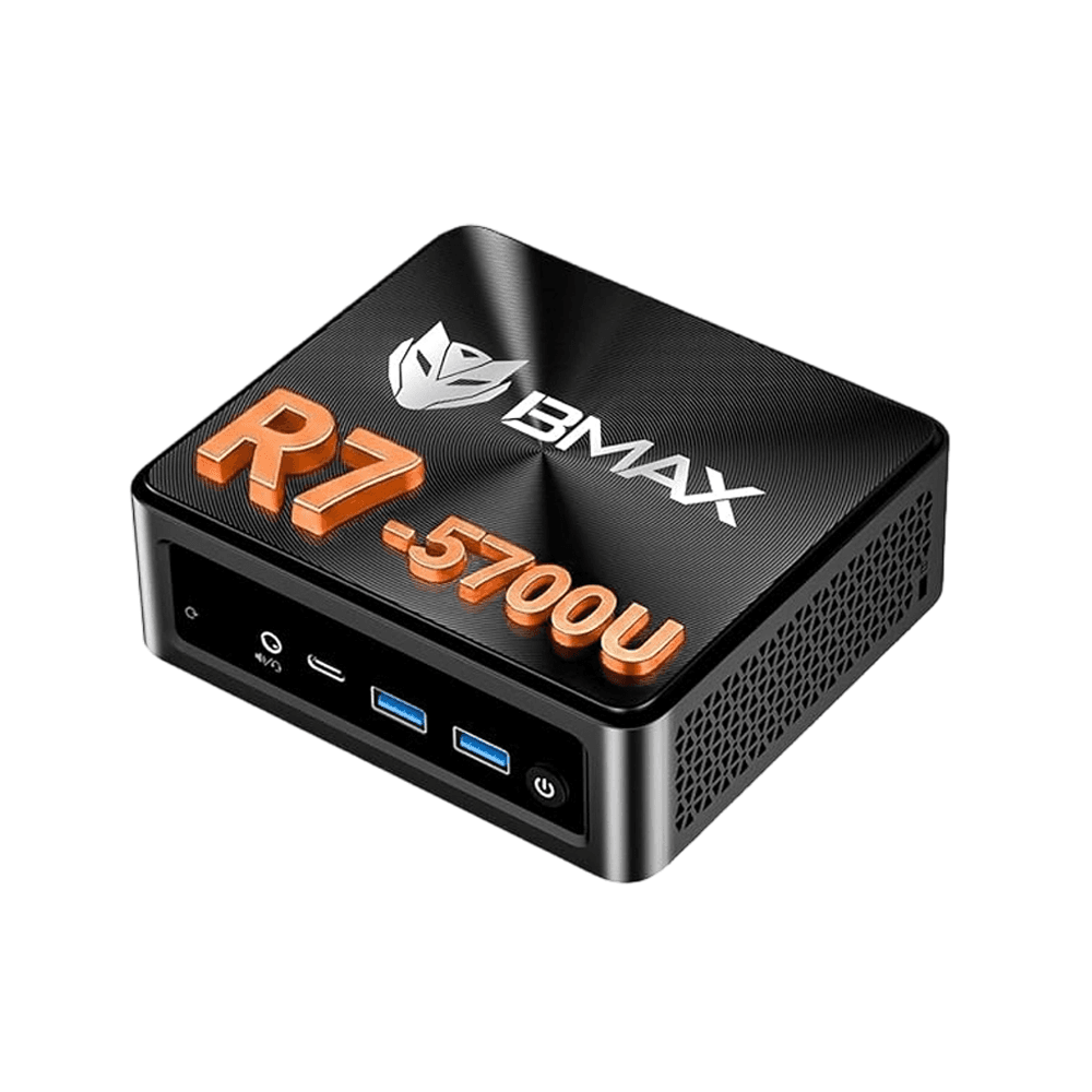 Mini PC BMAX B5A Pro, AMD Ryzen 7 5700U con Gráficos Radeon, 16GB RAM + 512GB SSD, WiFi6 + Bluetooth 5.2, Ordenador de Sobremesa Windows 11