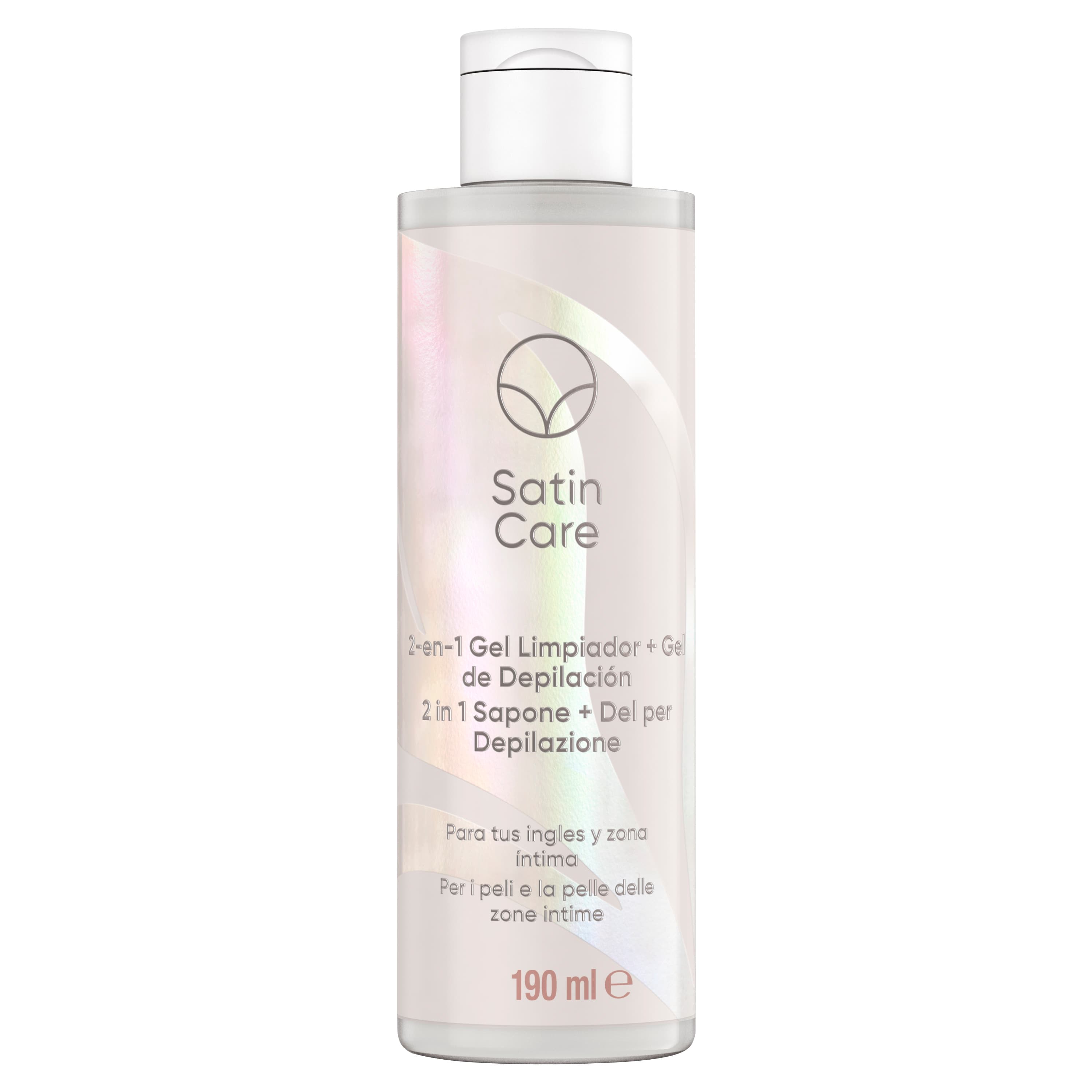 Gillette Venus Satin Care 2-en-1 gel limpiador + gel de depilación para ingles y zona intima, 190 ml