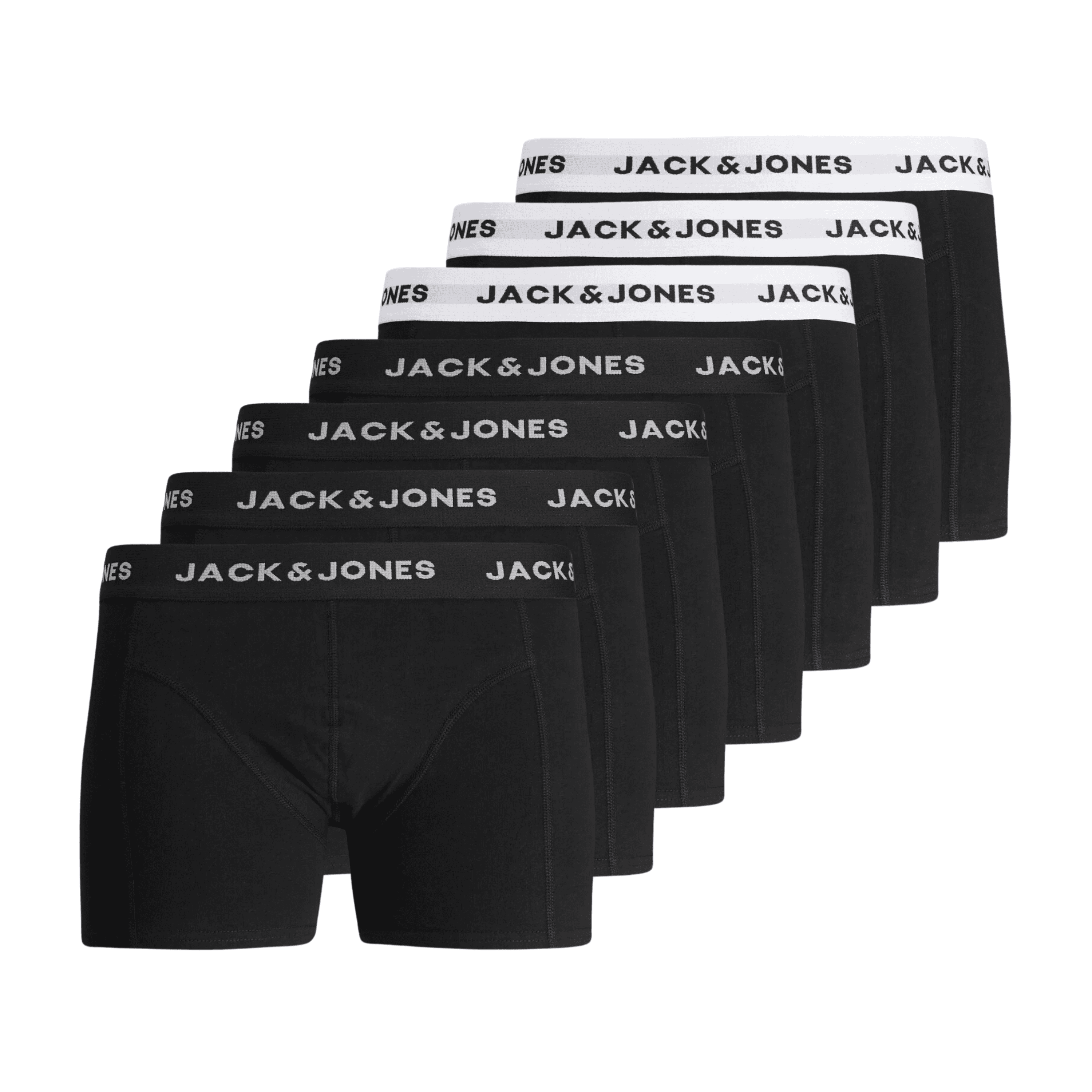 Jack & Jones Jacmaeva - Pack de 7 Bóxers de Algodón Elástico para Hombre - Negro - 12274755
