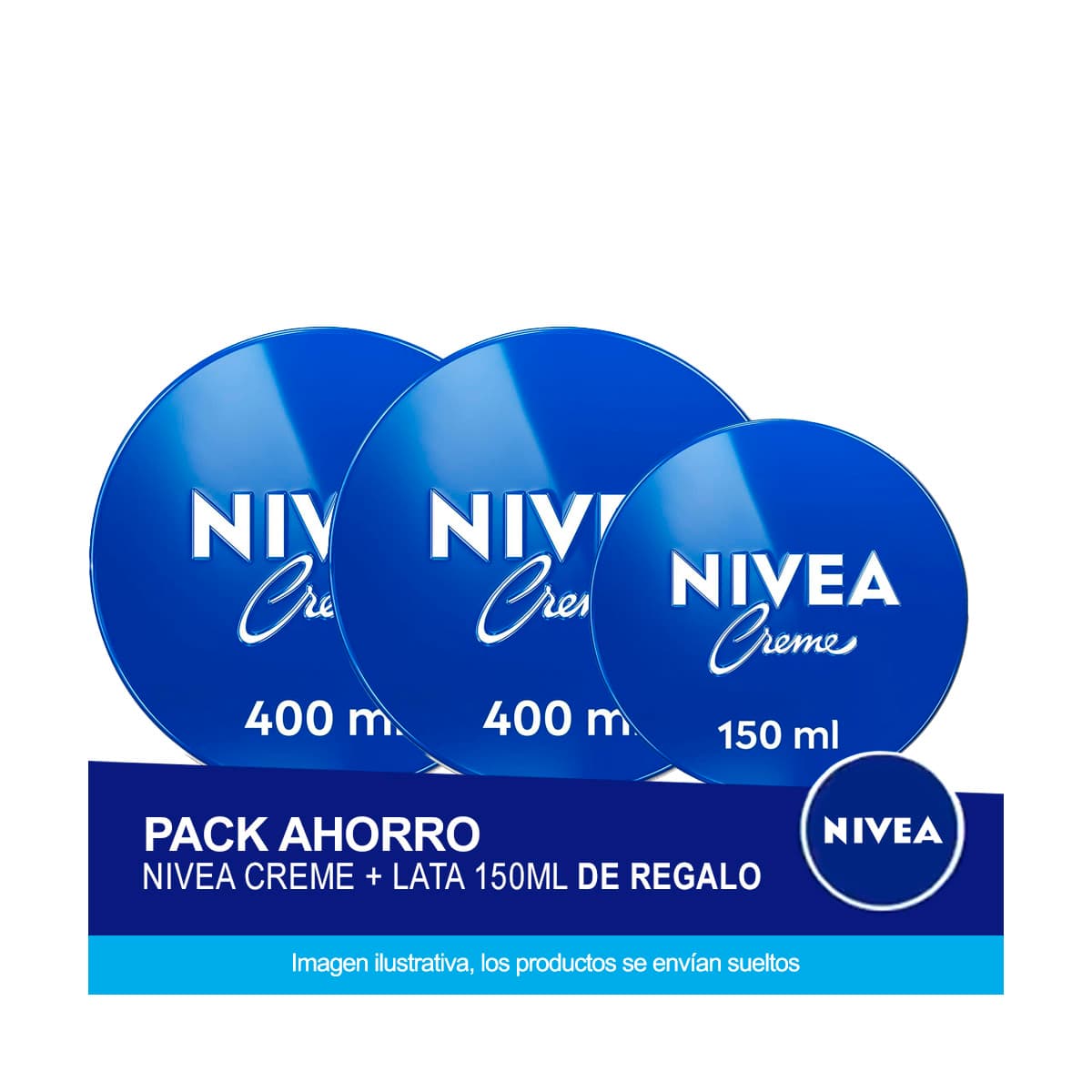 NIVEA Pack ahorro NIVEA CREME crema hidratante multiusos: Contiene 2 latas de 400ml + Lata de 150ml de REGALO