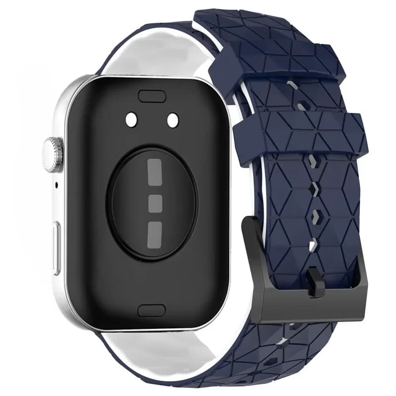 Correa De Deporte De Silicona Suave De Dos Tonos Para Huawei Watch Fit 3 Con Patrón De Fútbol Tamaño 20cm Unisex