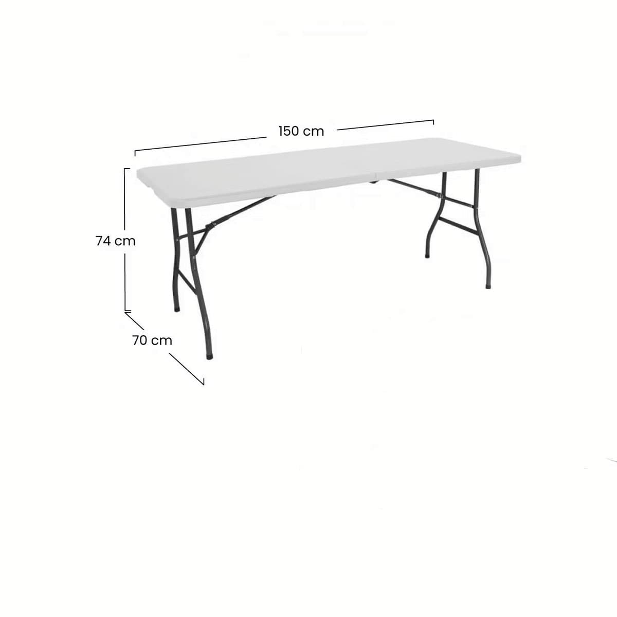 Mesa Plegable Resina Reforzada Nyana Home 180x74x74cm | Camping, Jardín y Eventos | Acero y Pies Antideslizantes | Carga Hasta 150kg | 2-8 Personas