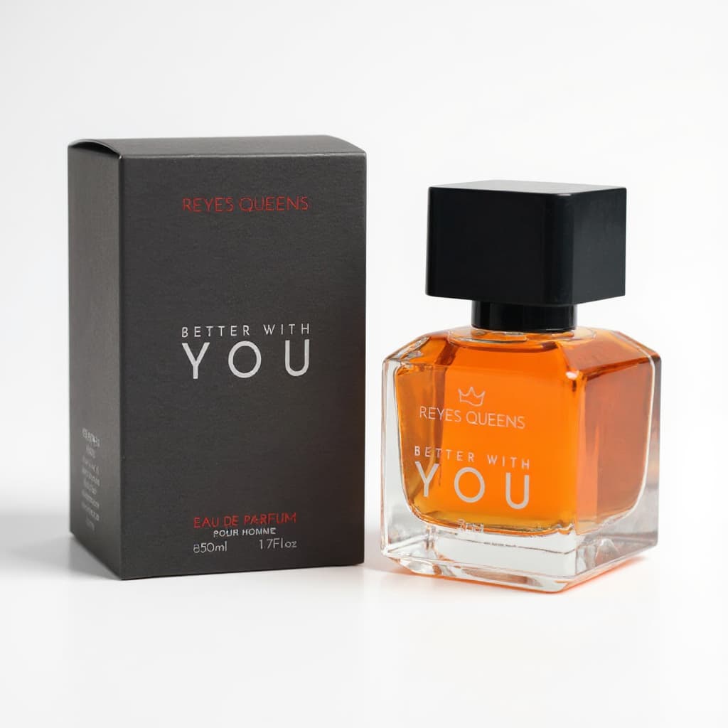 Perfume masculino Better With You Eau de Parfum 50ml de Reyes Queens, fragancia moderna y elegante con carácter, ideal para uso diario o ocasiones especiales. 🚚 Envíos a España 24/48 horas.