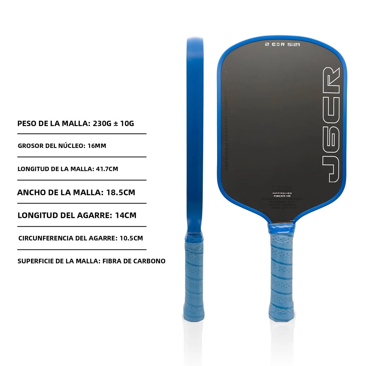 Pala De Pádel De Pólo De Pimienta Durable De 16mm Ligera Tecnología De Rebound Dinámica J6CR Núcleo De Espuma 100% Fibra De Carbono CFC