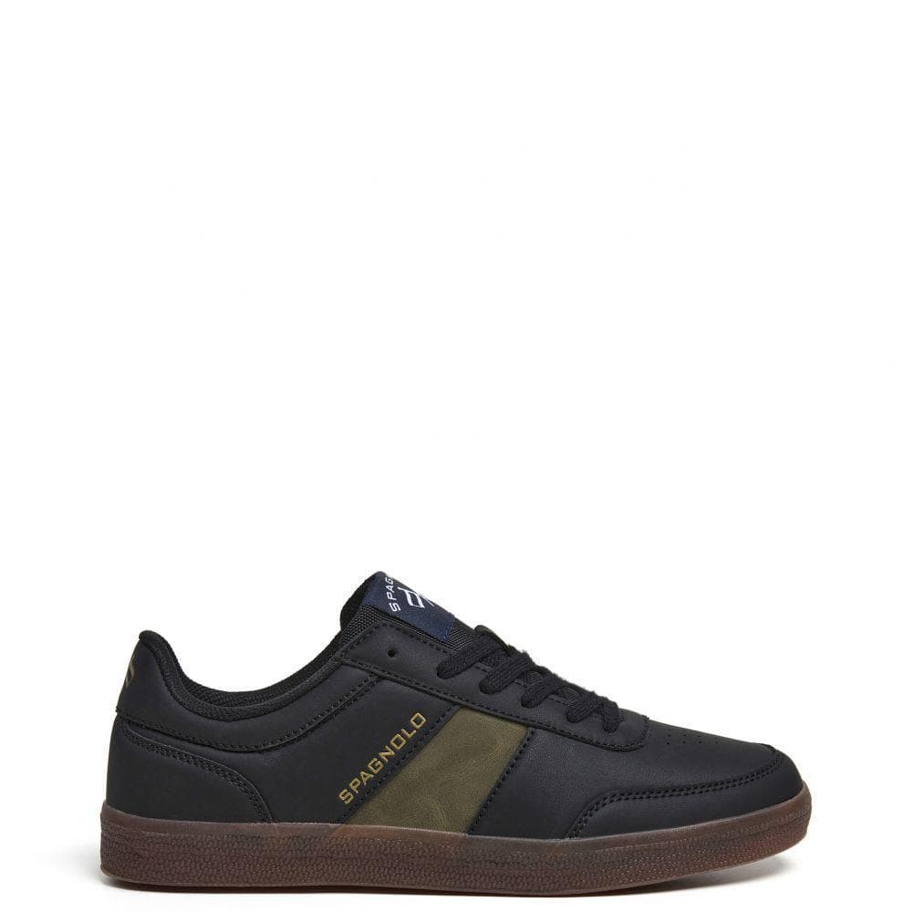 Spagnolo 40034 Zapatillas para hombre negras en sintético con cordones 40034-026