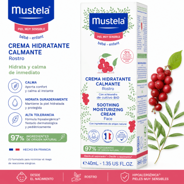 Crema Mustela Hidratante Calmante Facial 40 ml – Piel Muy Sensible del Bebé
