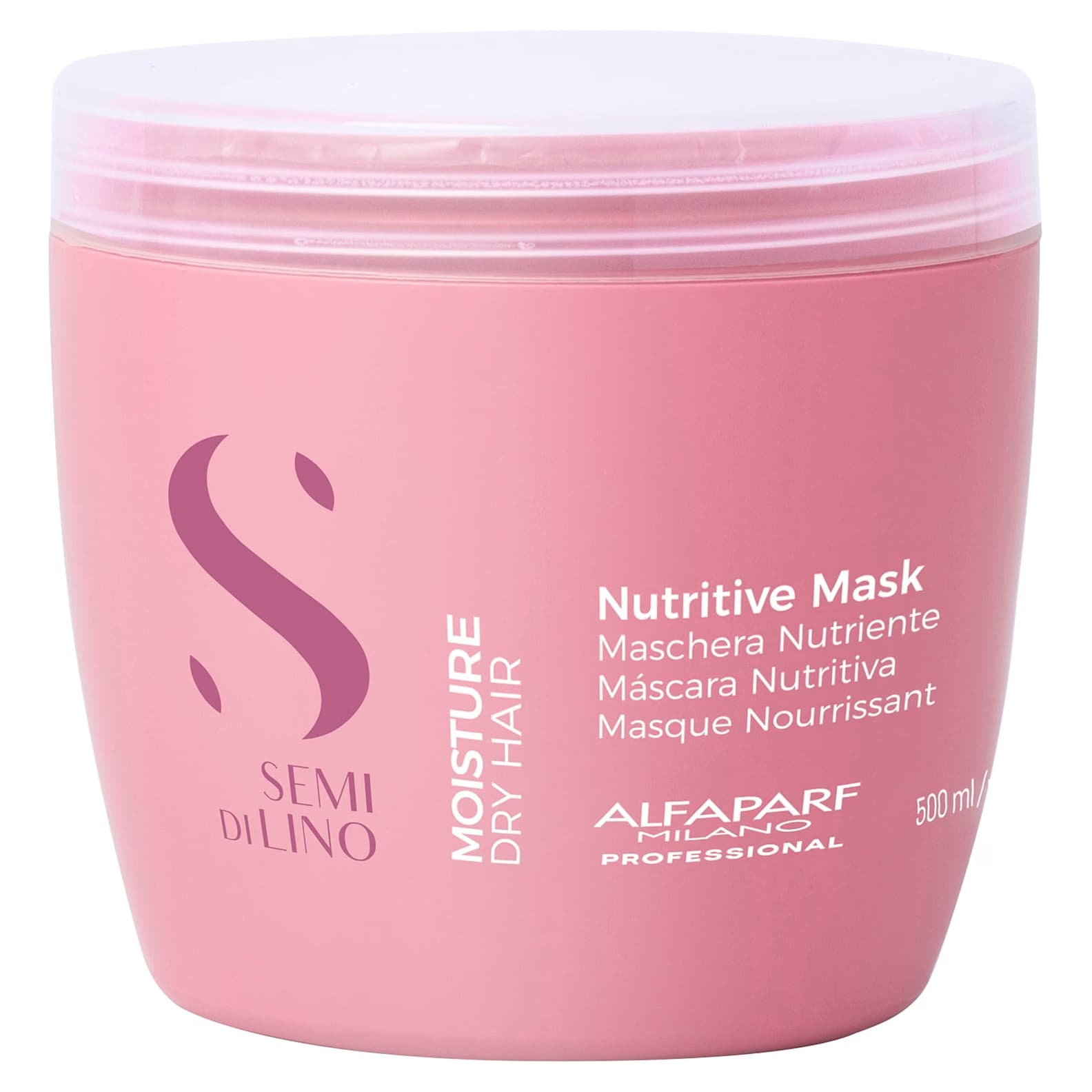 Alfaparf Milano Semi di Lino Moisture Nutritive Mask 500 Ml. / Mascarilla Nutritiva Intensiva para Cabello Seco / Hidrata, Suaviza y Aporta Brillo.