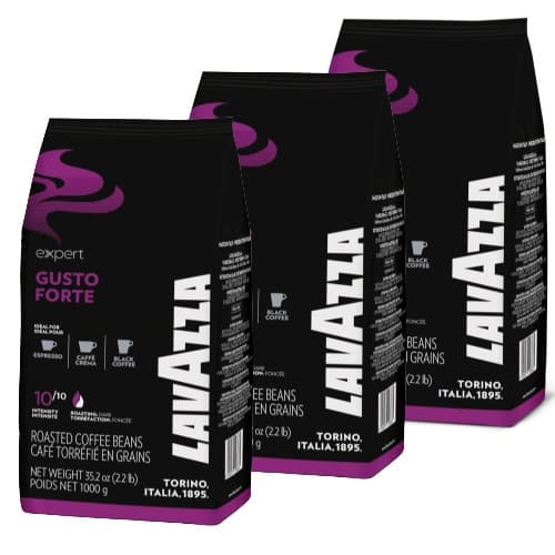 Café en Grano 1 Kg. Pack 3 unds. Lavazza FORTE - Aroma Intenso, Crema Consistente