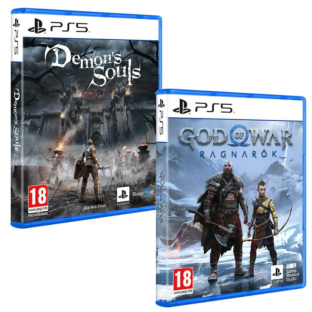 PlayStation GOD OF WAR RAGNARÖK PS5 + DEMON'S SOUL REMAKE PS5 - Dos Grandes éxitos Juntos en un Pack