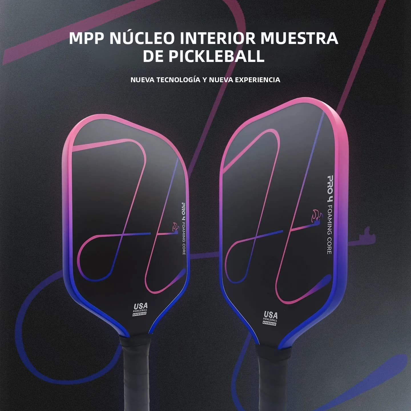 Pala De Pickleball Luzz pro 4 Inferno Con Material MPP Y Fibra De Carbono Toray T700 Estándar Para Deporte Y Fitness