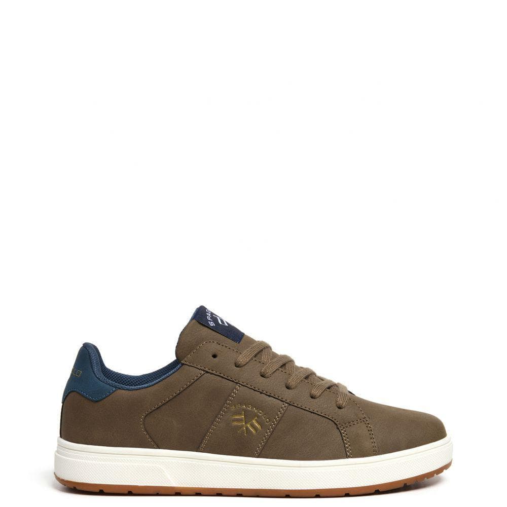 Spagnolo 40033 Zapatillas para hombre marrones en sintético con cordones 40033-023