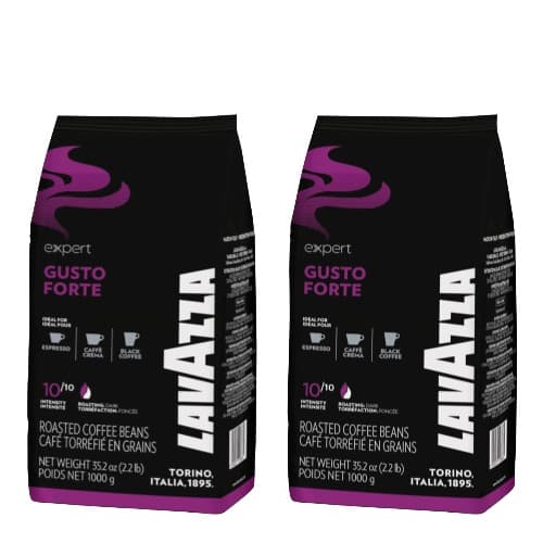 Café en Grano 1 Kg. Pack 2 unds. Lavazza FORTE - Aroma Intenso, Crema Consistente