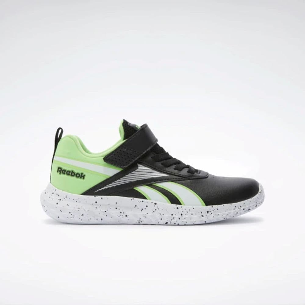 Reebok - Zapatillas para correr Rush Runner Syn con cordones elásticos y correa superior, ideal para entrenamiento infantil, suela EVA