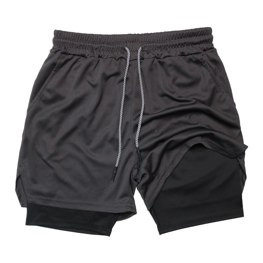 Shorts De Fitness Para Hombre Doble Capa 2 En 1 Deporte Entrenamiento En El Gimnasio Quick Dry Running Verano Shorts Casual