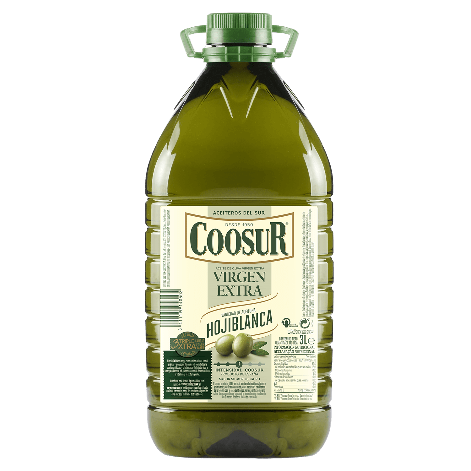 Aceite de Oliva Virgen Extra Garrafa 3L Hojiblanca Coosur