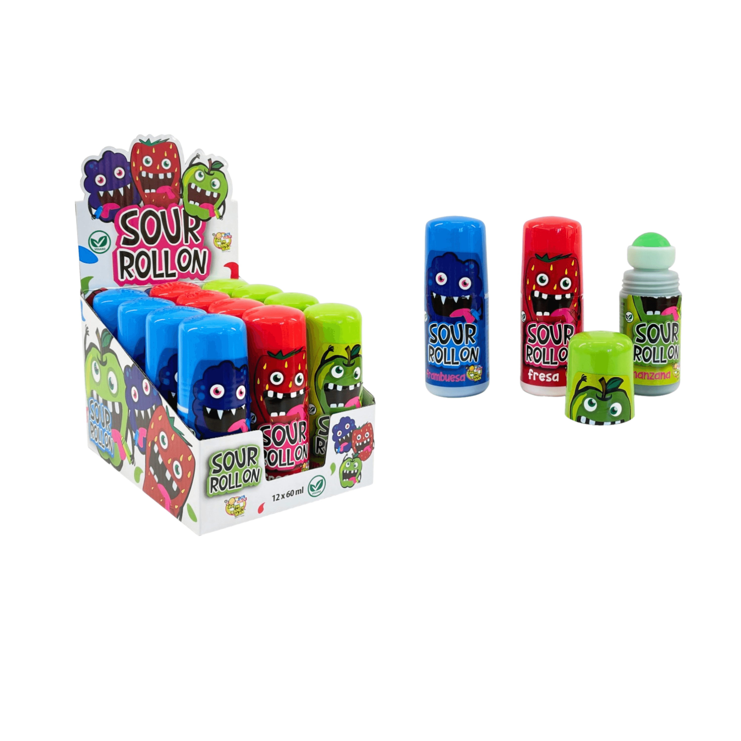 Sour Roll On Candy 40 ml caja 15 unidades| Caramelo Líquido Ácido | Sabores Surtidos | Golosina Original