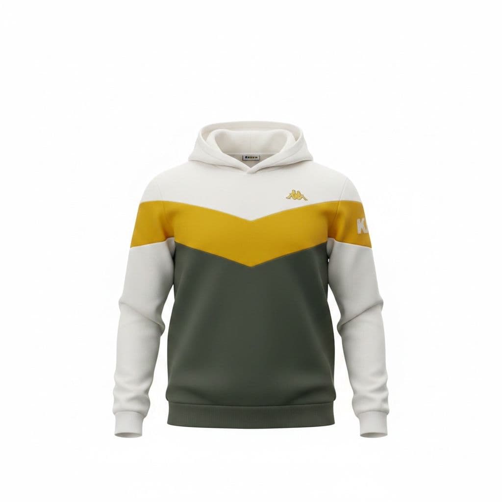 Sudadera de hombre Kappa Boxamo con capucha algodón verde y blanca