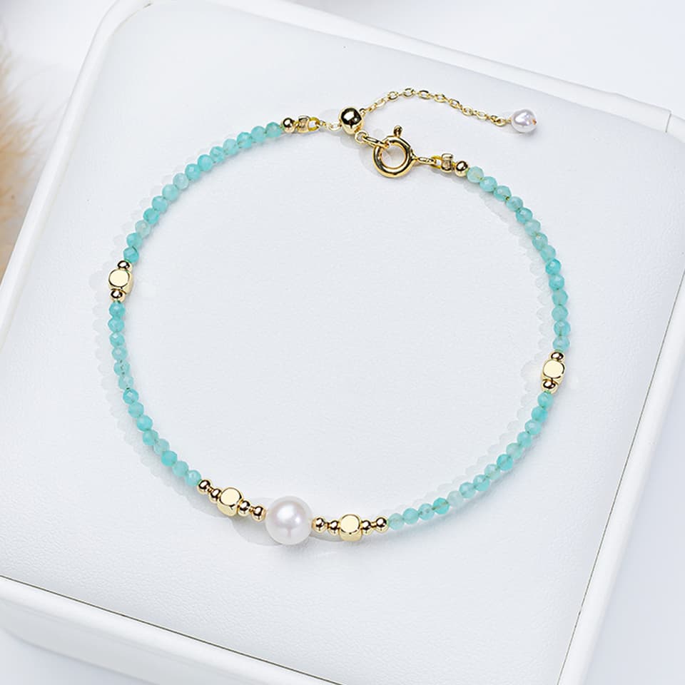 Pulsera De Perla De Agua Dulce De 7mm Con Turmalina De 2mm Para Mujer Joyería De Piedra Natural Pulsera De Bangle Cadena De Amatista