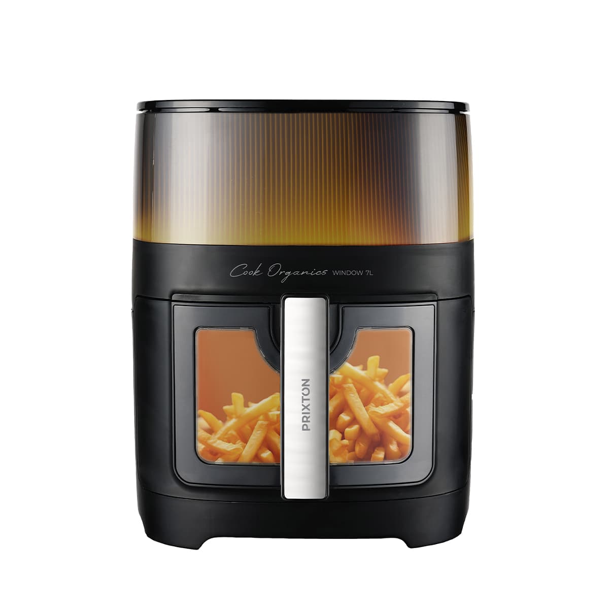 Freidora de aire sin aceite 7 litros Cook Organics Pro con Ventana transparente, Iluminación interior, Panel de control táctil, Temperatura regulable, Temporizador, 12 programas, Air Fryer de gran Capacidad PRIXTON