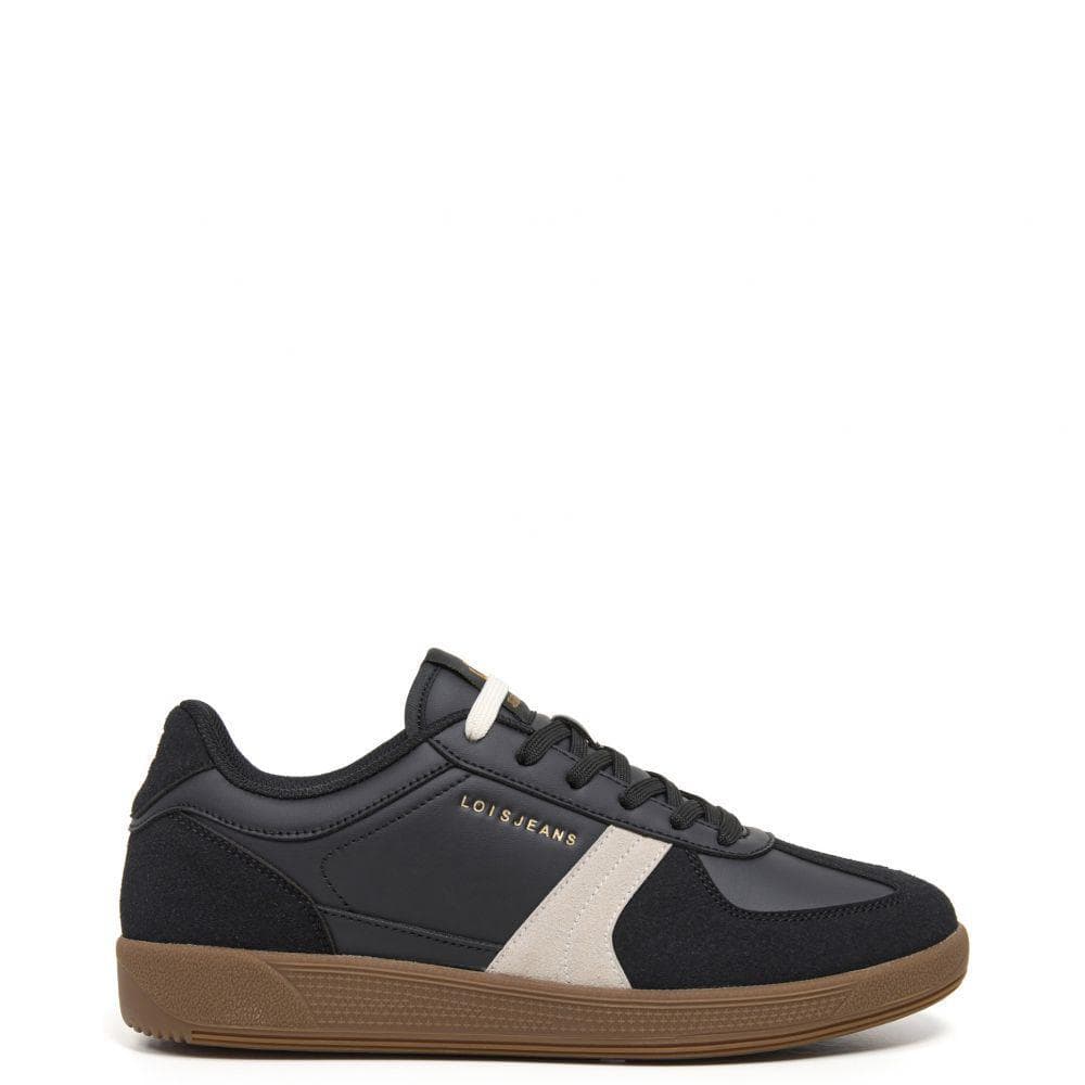 Lois 64486 Zapatillas para hombre negras en sintético con cordones 64486-026