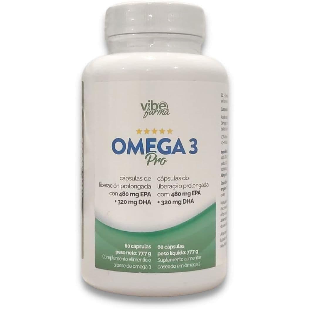 Vibefarma Omega 3 Pro TG4832 1000 mg – Ultra Concentrado con 480 mg de EPA y 320 mg de DHA por cápsula – Aceite de pescado en forma de triglicérido – Certificado IFOS y GOED – 60 cápsulas – Salud cardiovascular, cerebral y visual