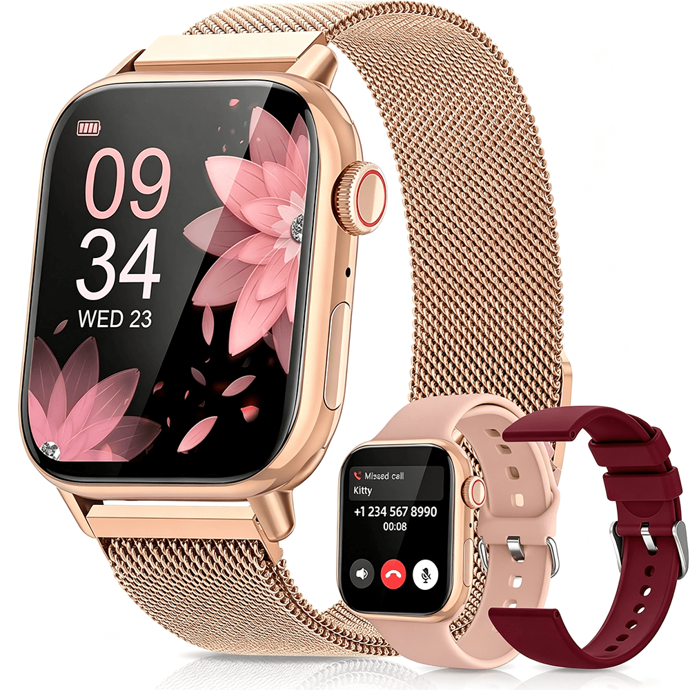 Reloj Inteligente para Hombre y Mujer, Compatible con iOS/Android, Notificaciones de Mensajes, Smartwatch Deportivo, Llamadas Bluetooth, Compatible con Alexa