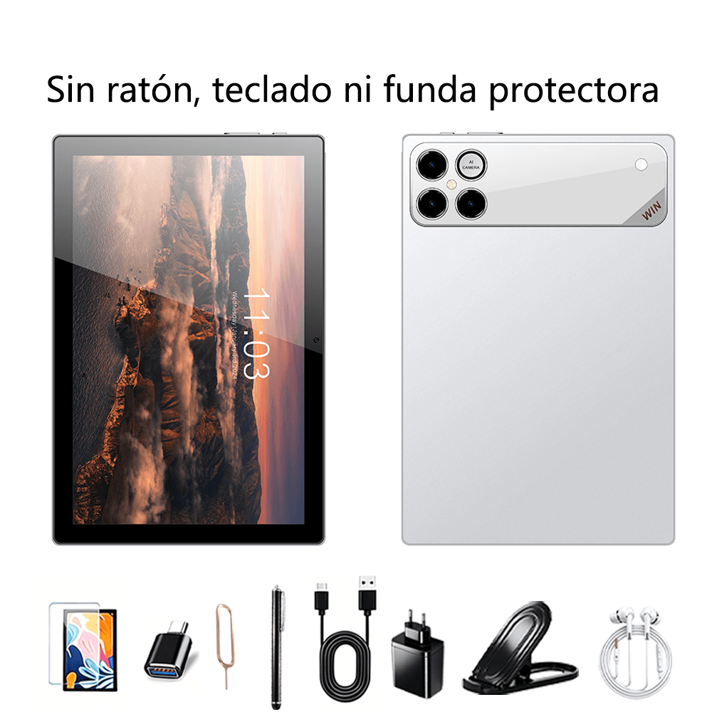 Tableta de 10.1 pulgadas Android 15 Memoria seleccionable, almacenamiento, compatible con Wi-Fi 6