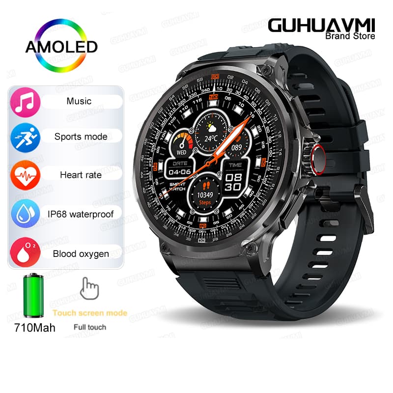 Nuevo Reloj Inteligente 2026 para Exteriores con GPS, Pantalla AMOLED Ultra HD de 1.85 Pulgadas, Llamadas Bluetooth, Batería de 710 mAh, Más de 400 Esferas, Monitor de Ritmo Cardíaco, Resistente al Agua