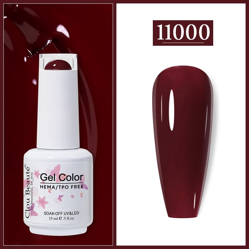 Esmalte de Uñas Clou Beaute Gel en Colores Rosa y Rojo para Serie Semi Permanente Arte de Uñas Top Coat de Lacado de Gel UV