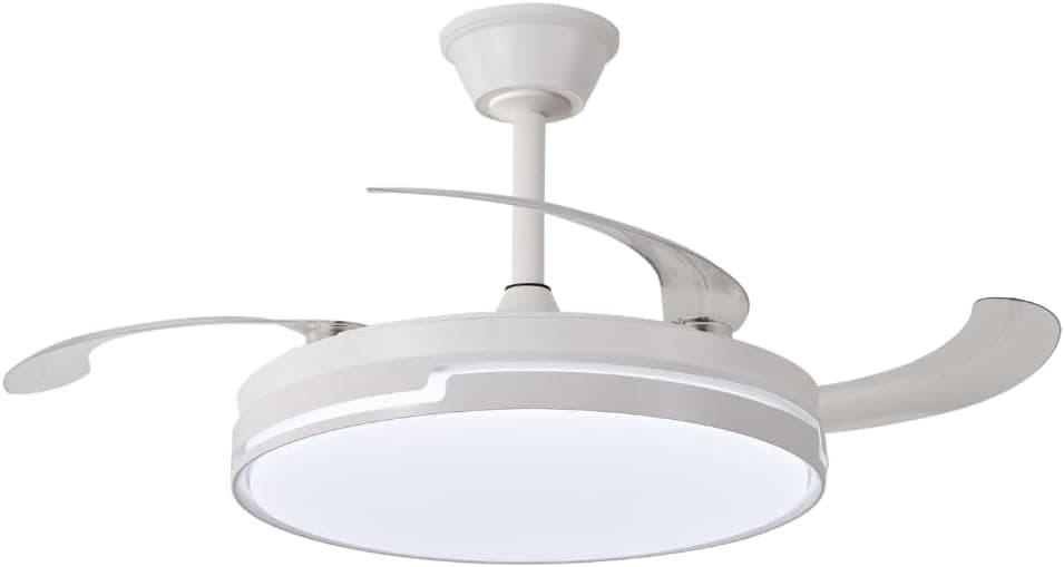 NARVI Ventilador de Techo | Control Remoto | 3 Palas Transparentes | Iluminación LED Ajustable 60W| Motor DC Eficiente | Función Invierno/Verano | Blanco