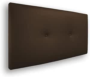 Silcar Home - Cabecero de Cama 90 Chocolate Silvi - Tapizado, Estructura Madera, Hilera Botones Estilo Moderno - Fácil Instalación, Acolchado Confort - 90 cm, Polipiel Chocolate