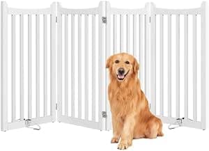 Yaheetech Barrera de Seguridad para Perros Plegable de Madera 201,5x90,5cm