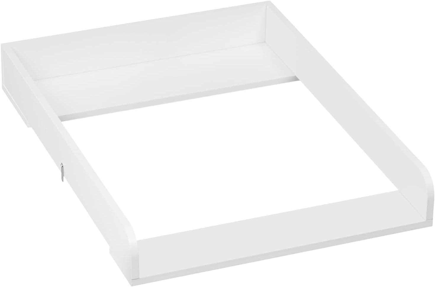 WOLTU Cambiador para Bebé 60x80x10 cm, Adaptador para Cómoda, Apto para Profundidad 46,5-50 cm, Tablero Cambiador de MDF, Color Blanco