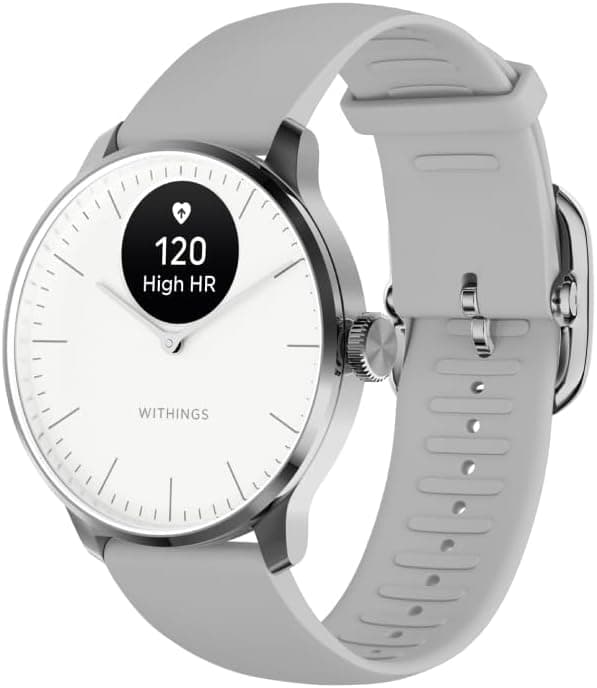 Withings ScanWatch Light - Reloj Inteligente híbrido, monitoreo cardíaco 24/7, Seguimiento de Actividad, Seguimiento de Ciclo, monitoreo del sueño, GPS Conectado, duración de la batería de 30 días