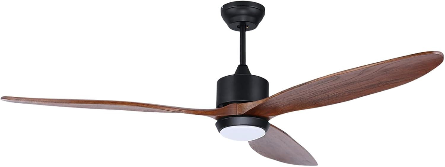 Ovlaim 165 CM de madera de nogal ventilde techo DC con luces