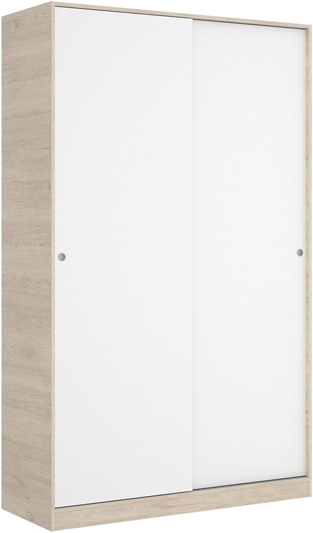 DEKIT GRUPO RIMOBEL Armario 2 Puertas correderas, Natural Y Blanco Brillo, 120x204x50cm