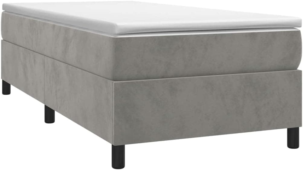 vidaXL Estructura de Cama con somier Terciopelo Gris Claro 100x200 cm