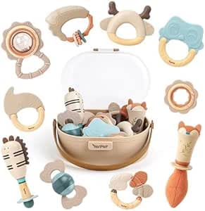 Sonajero Bebe 0-3 Meses Juguetes Montessori Bebes Juguetes Sensoriales Juguetes Bebes 6-12 Meses Juguetes Bebe 10 Piezas
