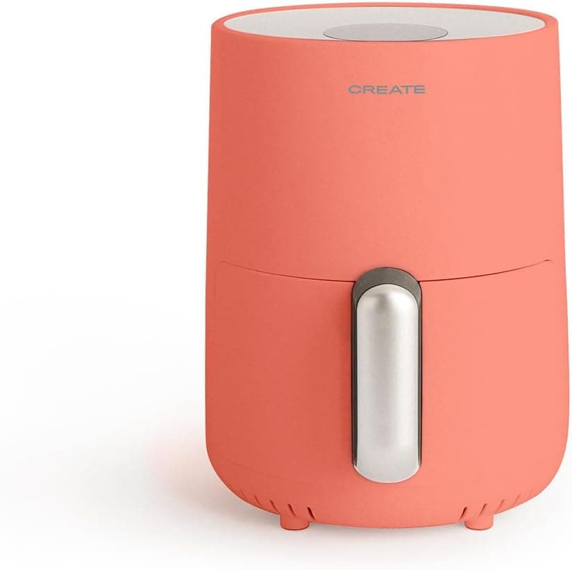 CREATE/FRYER AIR/Freidora de aire sin aceite 1,5L terracota/Cesta antiadherente, selector de temperatura 80-200°, apagado automático, Libre de BPA, Programable, 900W