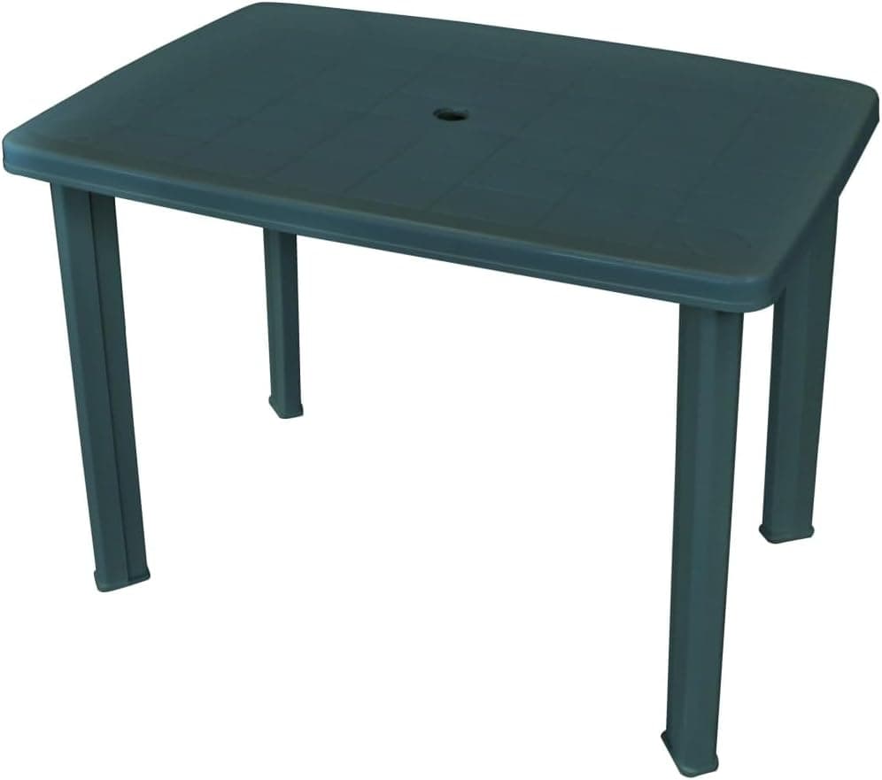 vidaXL Mesa de jardín de plástico Verde 101x68x72 cm