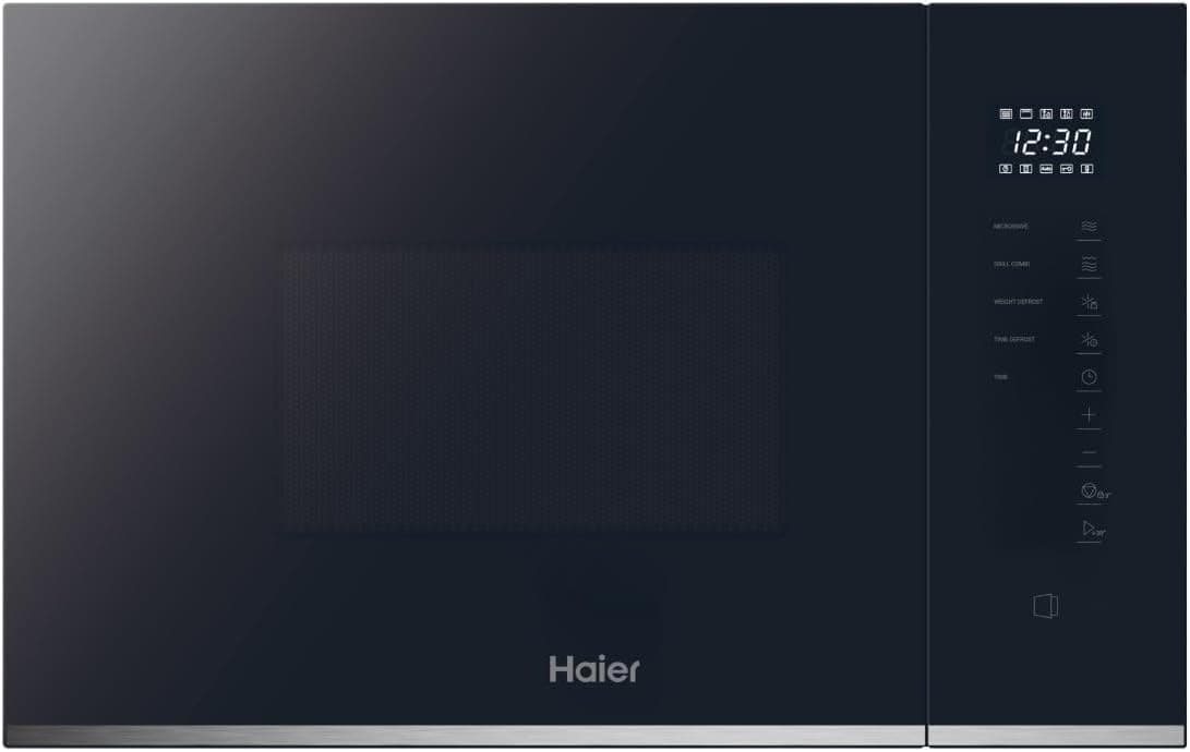 Haier Series 2 H38FMWID2S7 Microondas Integrable con grill, 20L, Potencia 900W, Potencia Grill 1000W, 5 Niveles de Potencia, 6 Funciones, Interfaz táctil, 8 Automenús, Negro