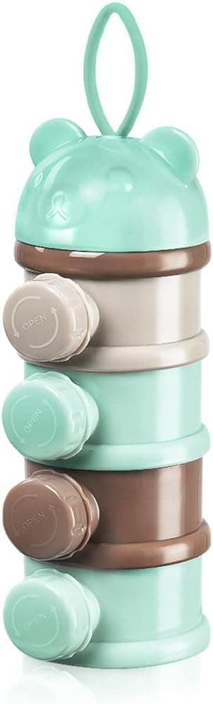 Vicloon Dosificador Leche en Polvo y Cereales, 270 ml Dispensador Leche Polvo con 4 Compartimentos, Dispensador Cajas Apilables de Fórmula, para Cereales/Comida/Fruta/Bocadillos