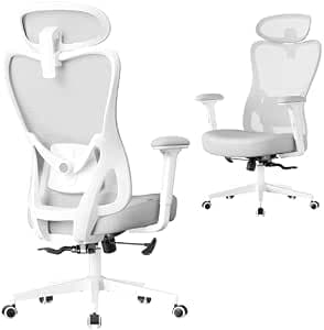 SONGMICS Silla de Oficina Ergonómica, Altura Ajustable, Carga de 150 kg