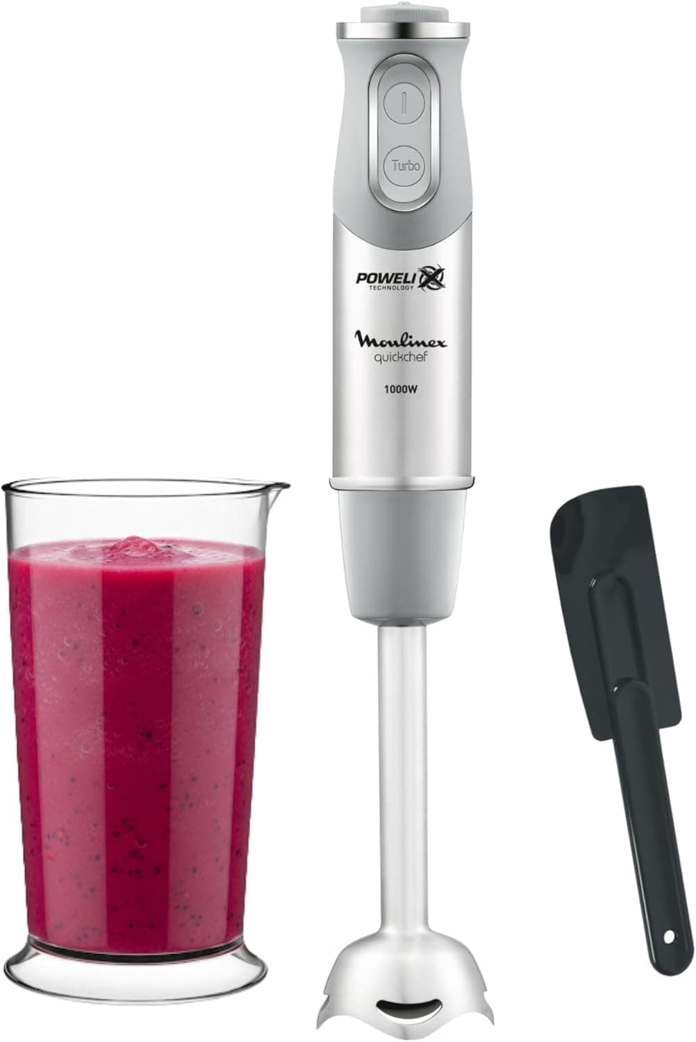 Moulinex Quickchef, Batidora Mano 1000W Powelix 10 Velocidades Gris