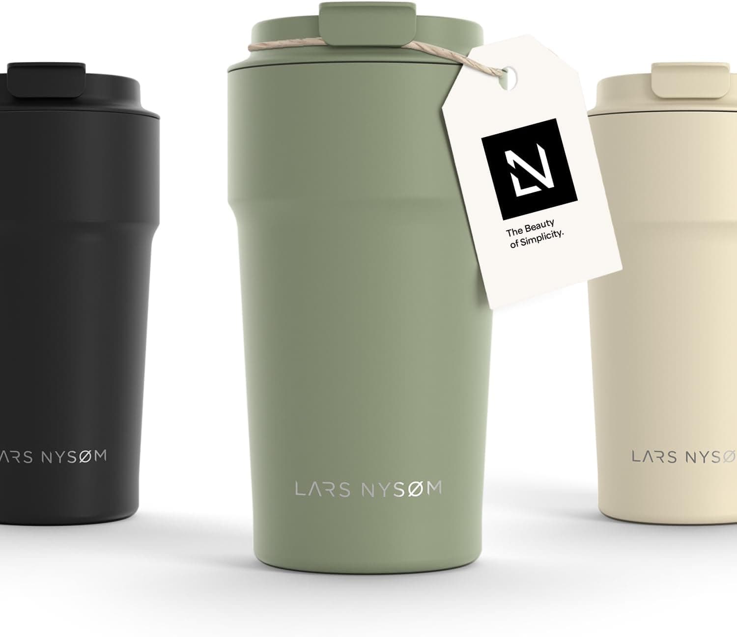 LARS NYSØM Taza Termica Cafe 500ml - Vaso Termo Cafe para Llevar - Aislante