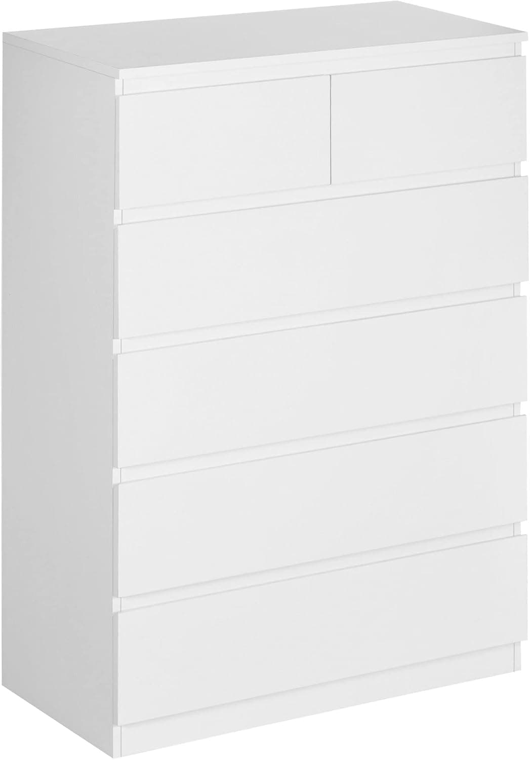 HOMCOM Cómoda 6 Cajones con Cierre Suave Estilo Moderno 80x39x115 cm Blanco