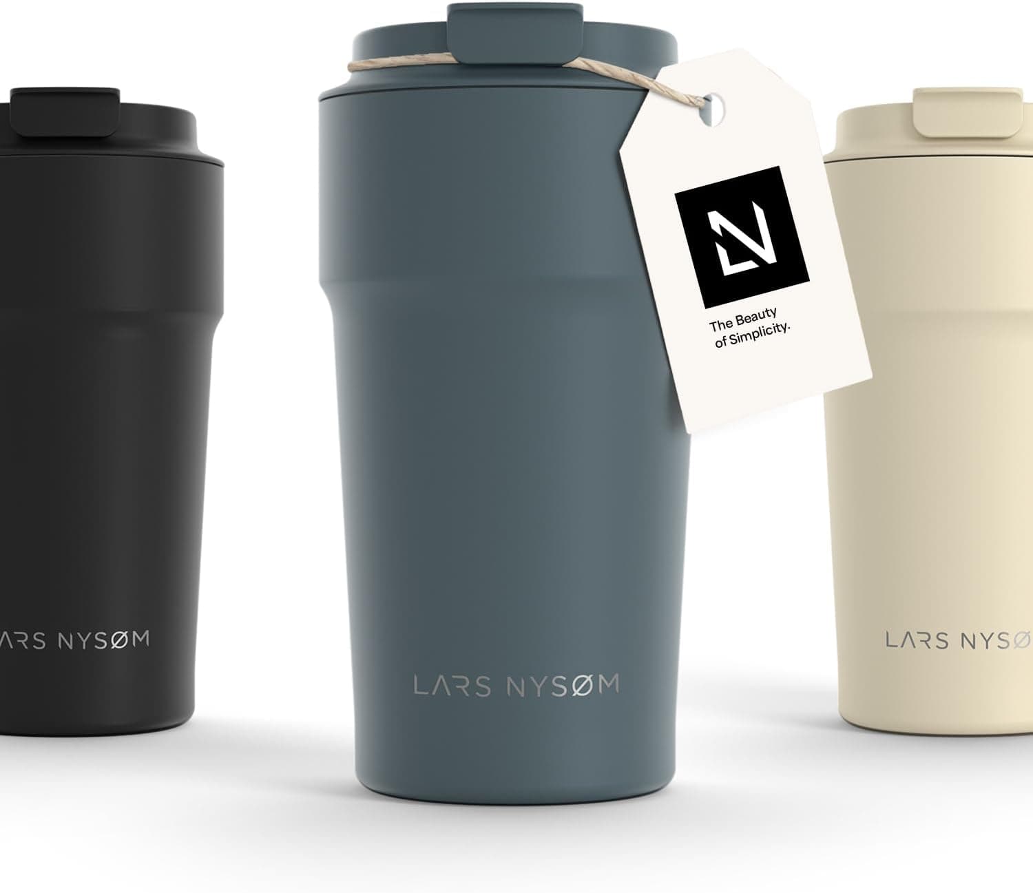 LARS NYSØM Taza Termica Cafe 500ml - Vaso Termo Cafe para Llevar - Aislante