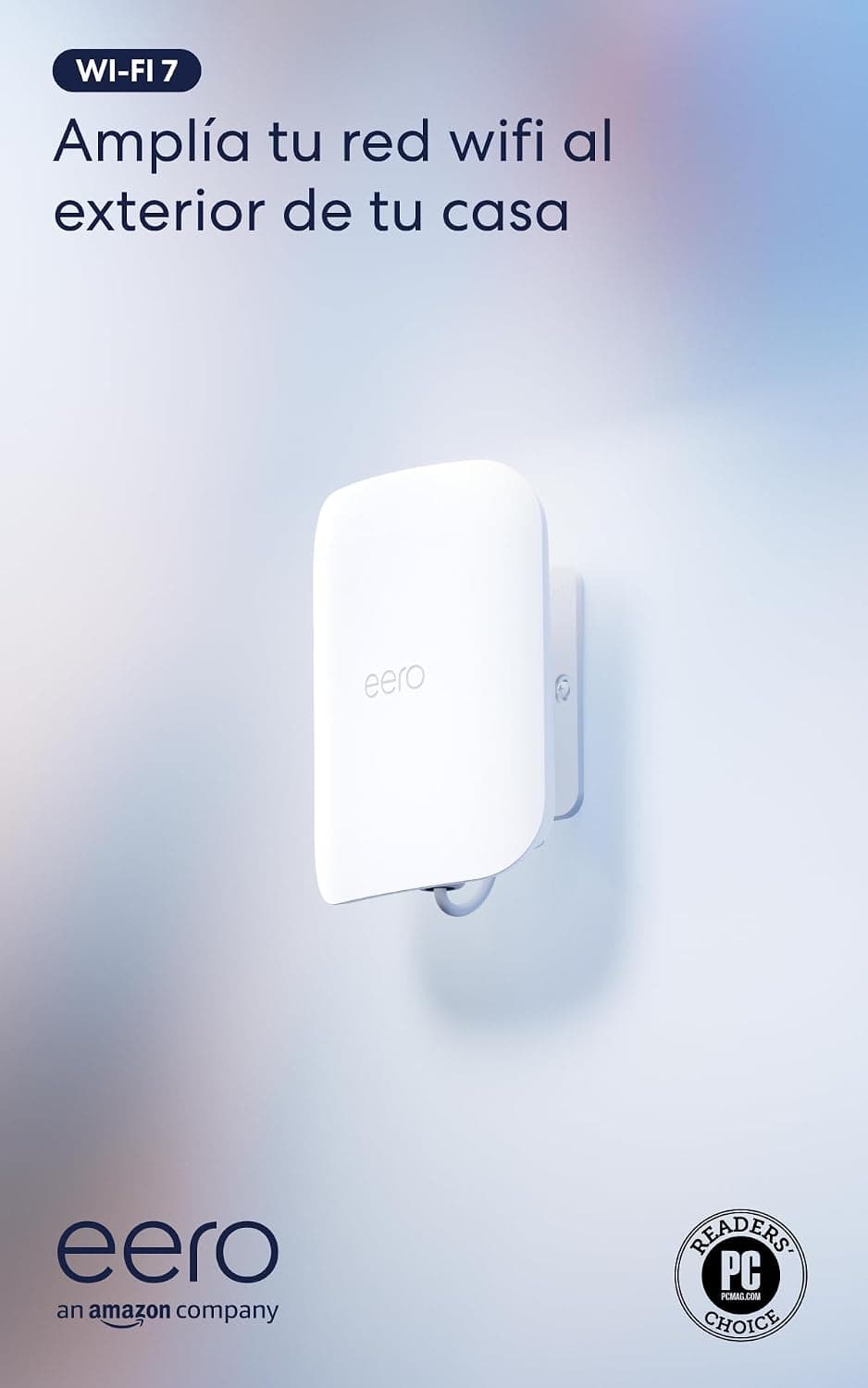 Amazon eero Outdoor 7 (última generación): router wifi de malla de doble banda, con resistencia a la intemperie IP66 y 1390 m² de cobertura al aire libre (1 unidad, adaptador PoE+ de 30 W incluido)