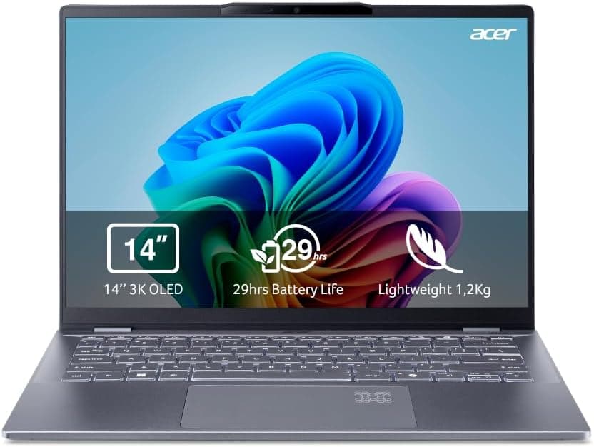 Acer Swift 14 AI Copilot+ PC, Portátil 14" OLED, Core i7, 32GB RAM, 1 TB SSD