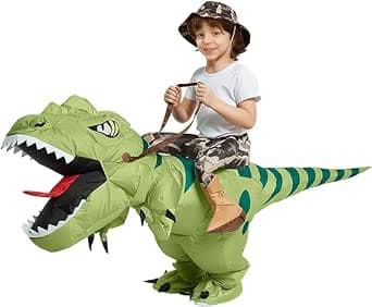 Disfraz de dinosaurio inflable divertido Dino Traje de senderismo Vestido de Halloween para Fiestas Halloween Cumpleaños Cosplay Unisex